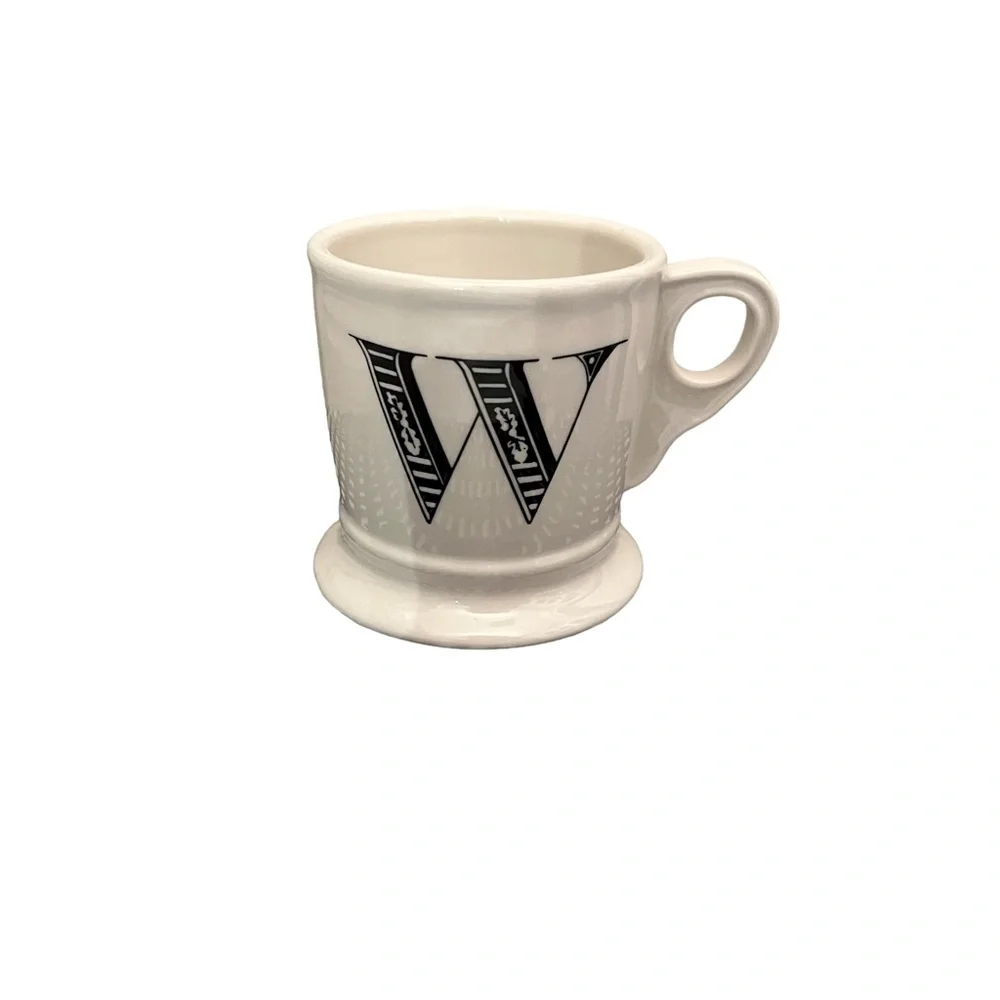 Anthropologie Monogram Coffee Tea Initial Mug Letter W Shaving Style Cup